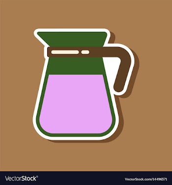 Paper sticker on stylish background coffee kettle vector image