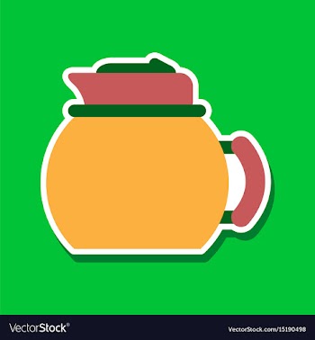 Paper sticker on stylish background coffee kettle vector image