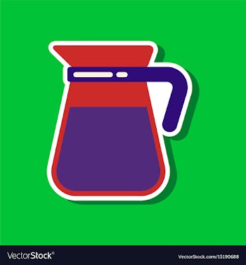 Paper sticker on stylish background coffee kettle vector image