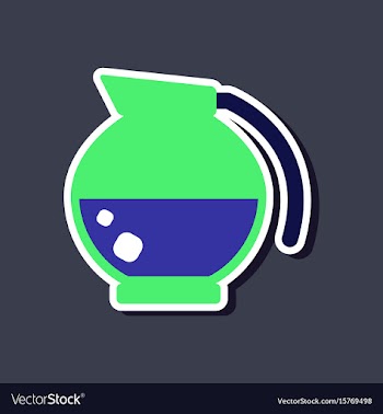 Paper sticker on stylish background coffee kettle vector image