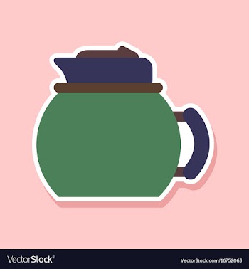Paper sticker on stylish background coffee kettle vector image