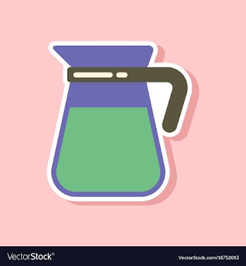 Paper sticker on stylish background coffee kettle vector image