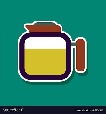 Paper sticker on stylish background coffee kettle vector image