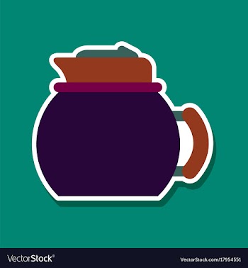 Paper sticker on stylish background coffee kettle vector image