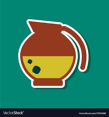 Paper sticker on stylish background coffee kettle vector image