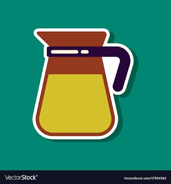 Paper sticker on stylish background coffee kettle vector image