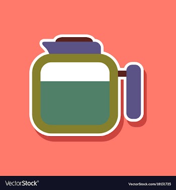 Paper sticker on stylish background coffee kettle vector image