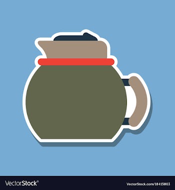 Paper sticker on stylish background coffee kettle vector image
