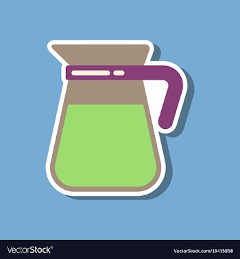 Paper sticker on stylish background coffee kettle vector image