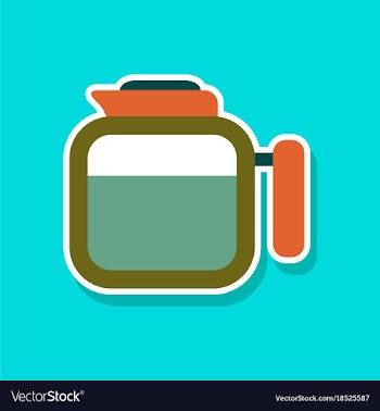 Paper sticker on stylish background coffee kettle vector image