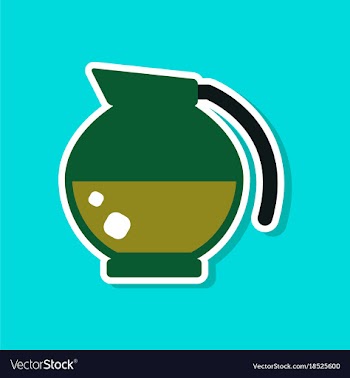 Paper sticker on stylish background coffee kettle vector image