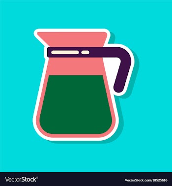 Paper sticker on stylish background coffee kettle vector image