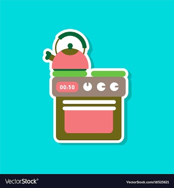 Paper sticker on stylish background coffee kettle vector image