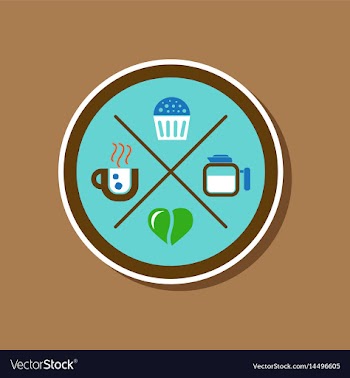 Paper sticker on stylish background coffee logo vector image