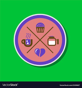 Paper sticker on stylish background coffee logo vector image