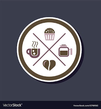 Paper sticker on stylish background coffee logo vector image