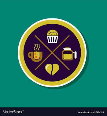 Paper sticker on stylish background coffee logo vector image