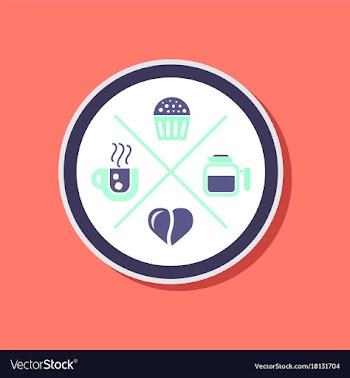Paper sticker on stylish background coffee logo vector image