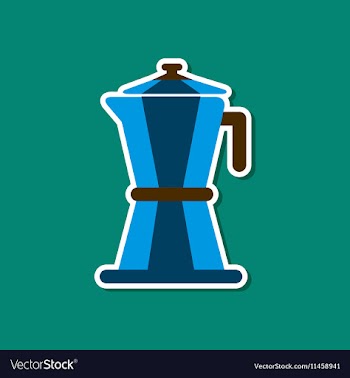 Paper sticker on stylish background coffee machine vector image