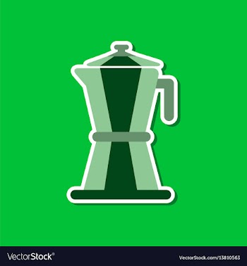 Paper sticker on stylish background coffee machine vector image