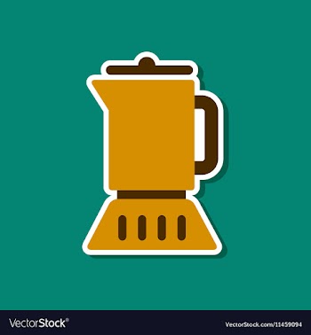 Paper sticker on stylish background coffee maker vector image