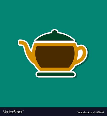 Paper sticker on stylish background coffee maker vector image