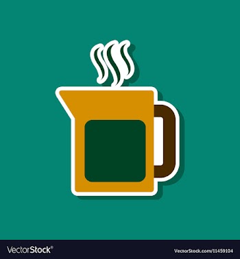 Paper sticker on stylish background coffee maker vector image