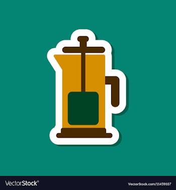 Paper sticker on stylish background coffee maker vector image