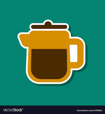 Paper sticker on stylish background coffee maker vector image