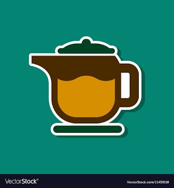 Paper sticker on stylish background coffee maker vector image