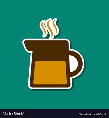 Paper sticker on stylish background coffee maker vector image