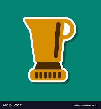 Paper sticker on stylish background coffee maker vector image