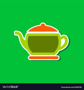 Paper sticker on stylish background coffee maker vector image