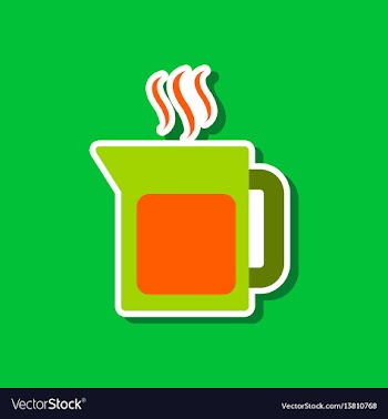 Paper sticker on stylish background coffee maker vector image