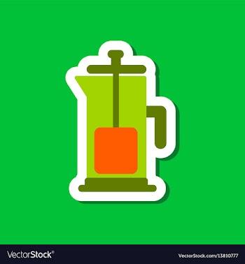 Paper sticker on stylish background coffee maker vector image