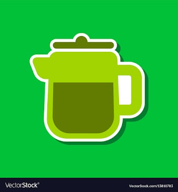 Paper sticker on stylish background coffee maker vector image