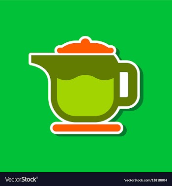 Paper sticker on stylish background coffee maker vector image
