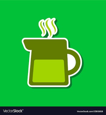 Paper sticker on stylish background coffee maker vector image