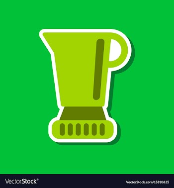 Paper sticker on stylish background coffee maker vector image