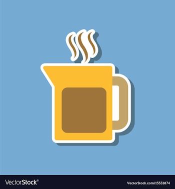 Paper sticker on stylish background coffee maker vector image
