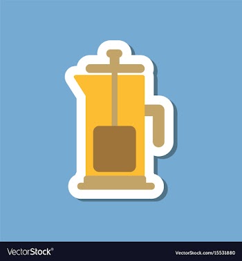 Paper sticker on stylish background coffee maker vector image