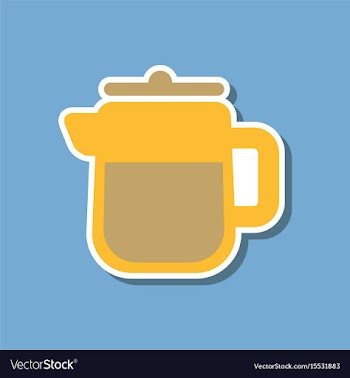 Paper sticker on stylish background coffee maker vector image