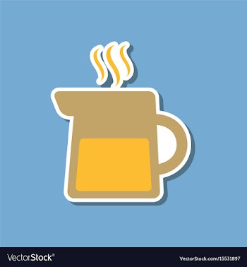 Paper sticker on stylish background coffee maker vector image