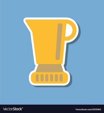 Paper sticker on stylish background coffee maker vector image