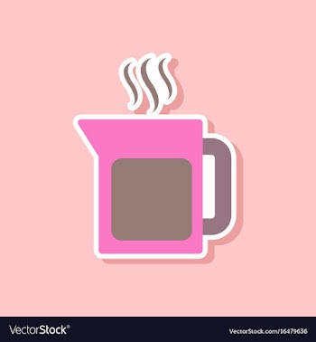Paper sticker on stylish background coffee maker vector image