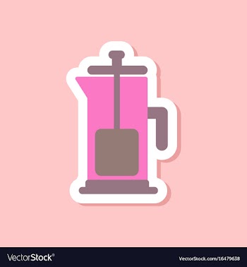 Paper sticker on stylish background coffee maker vector image