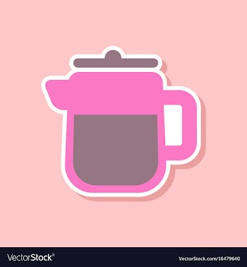 Paper sticker on stylish background coffee maker vector image