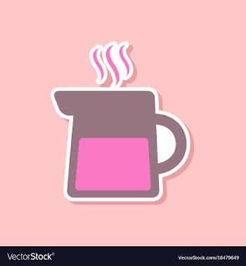 Paper sticker on stylish background coffee maker vector image
