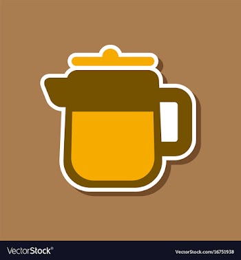 Paper sticker on stylish background coffee maker vector image