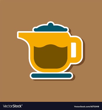 Paper sticker on stylish background coffee maker vector image
